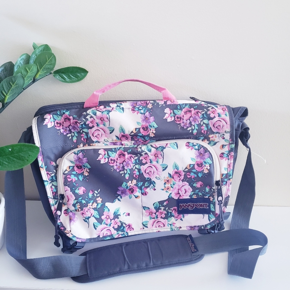 JANSPORT Floral Laptop Messenger Bag - O/S